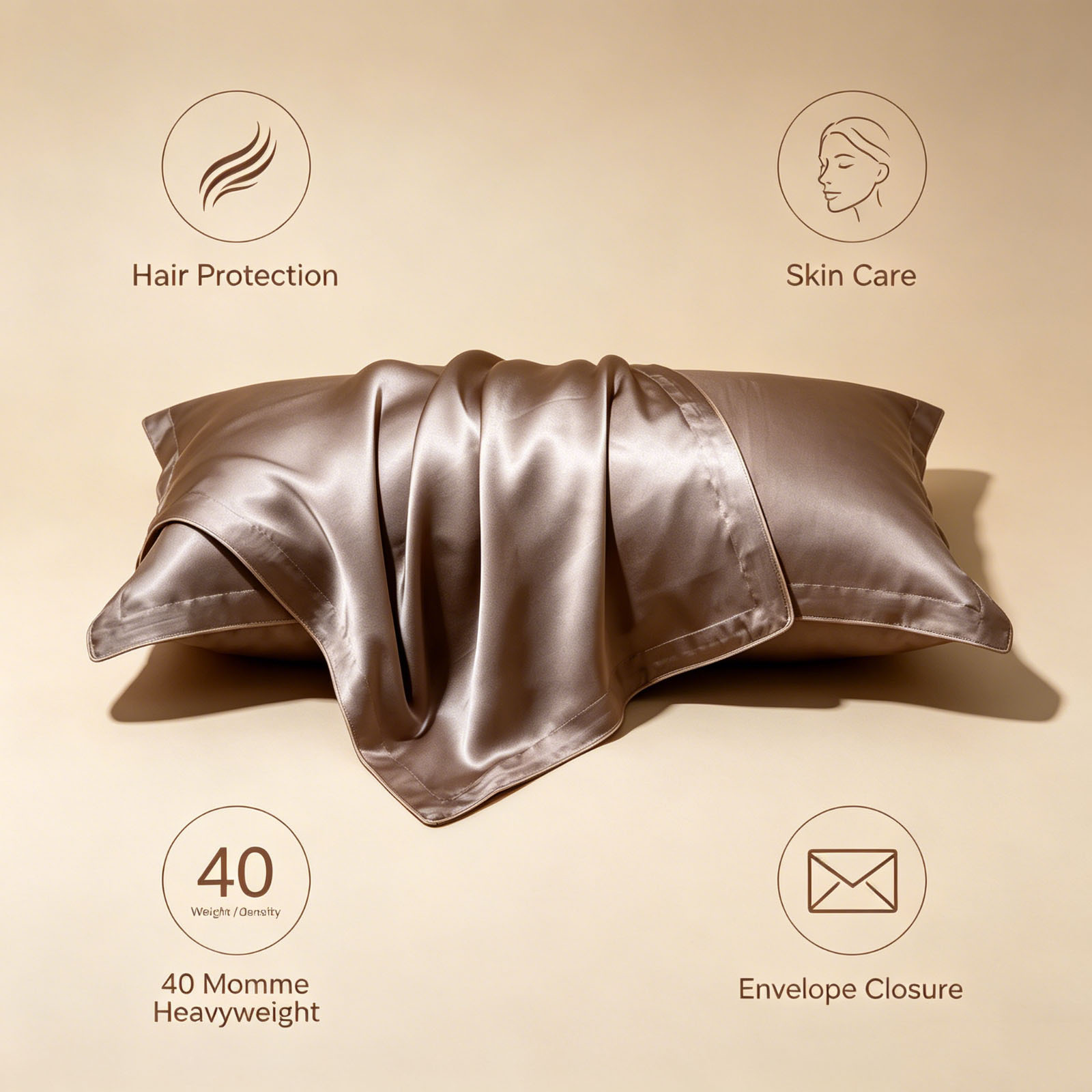 2 Pcs Silk Pillowcase Queen Si - огляд і ціна Luxury Skincare Set