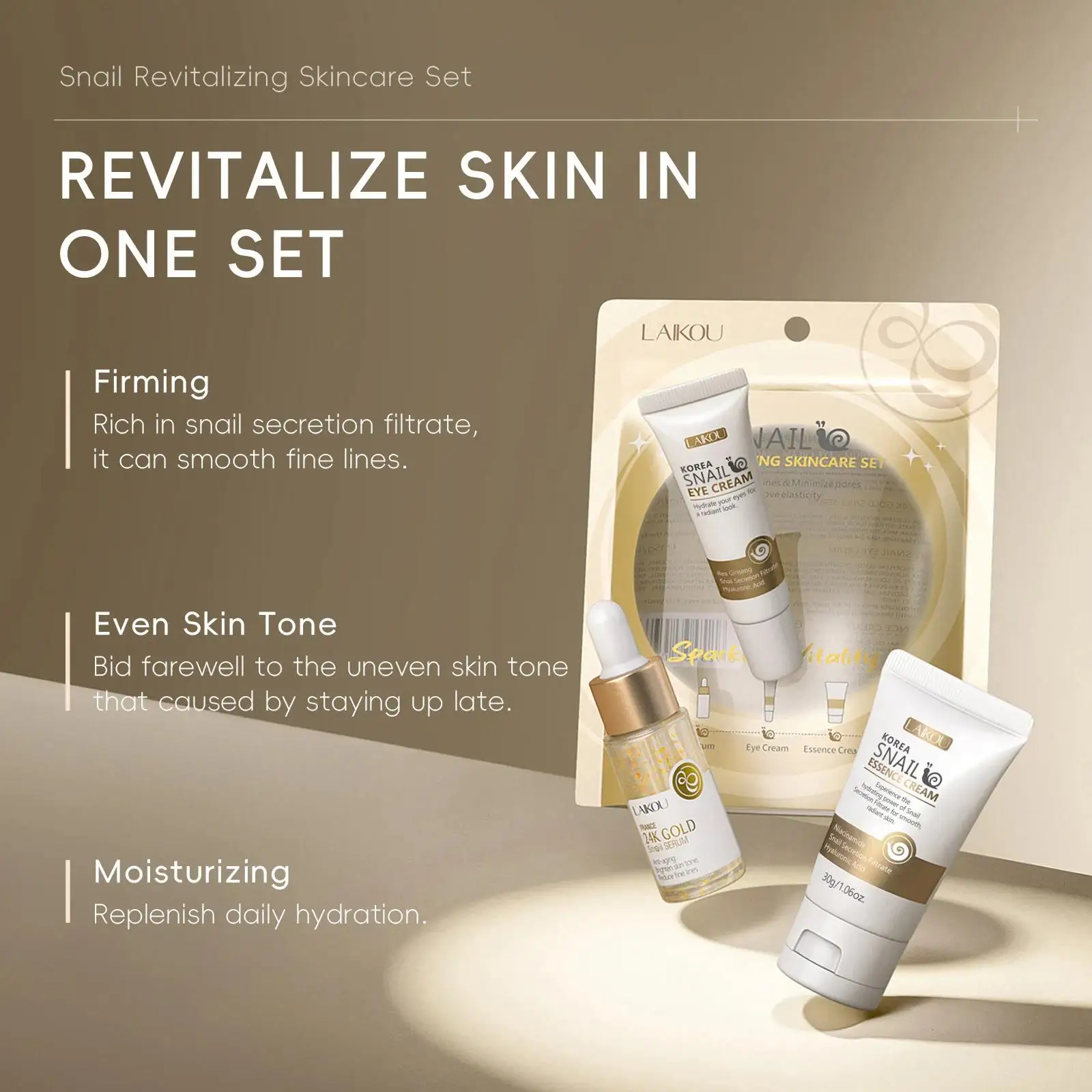 24K Gold Snail Repair Serum Ey - огляд і ціна Luxury Skincare Set
