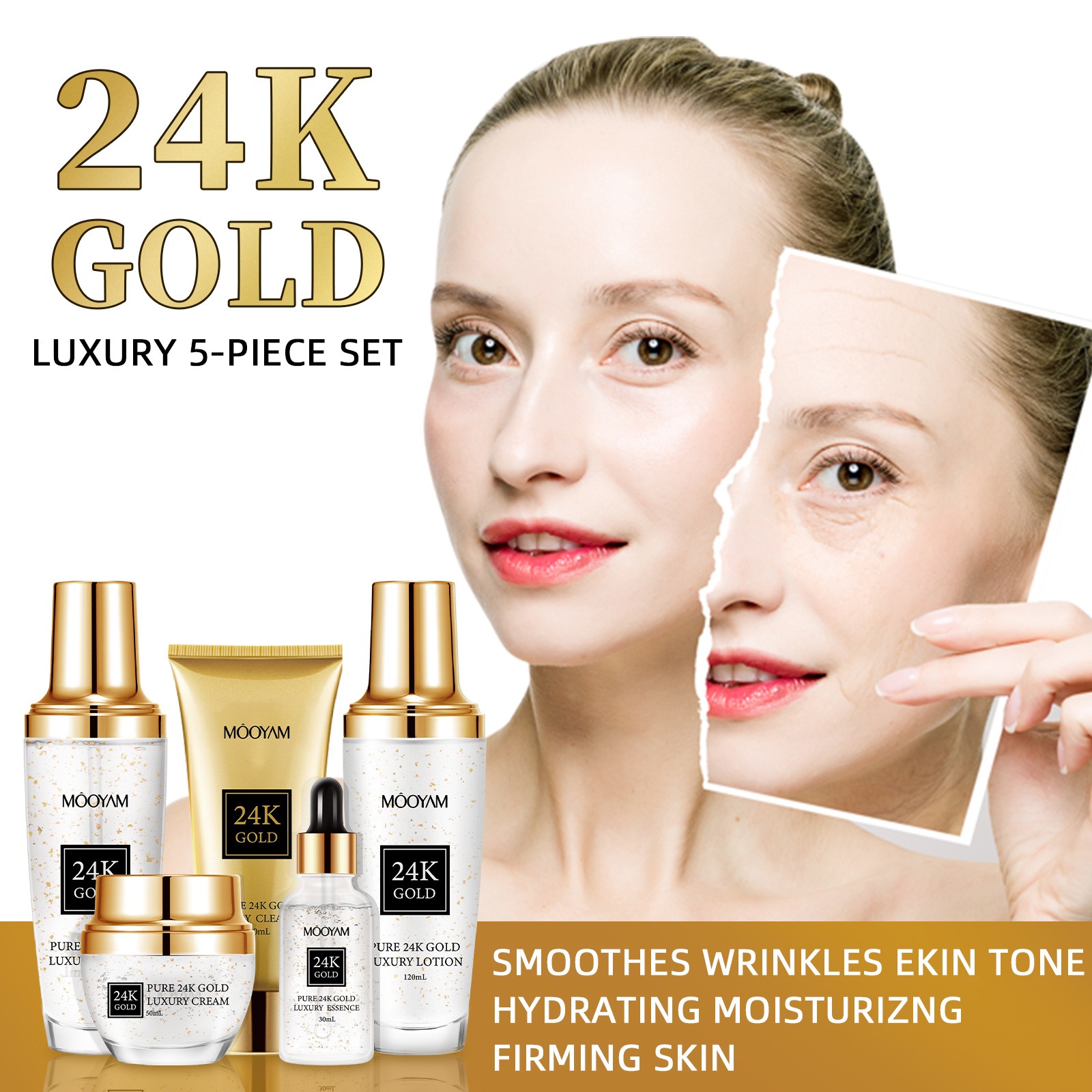 24K Gold LUXURY Moisturizin An - огляд і ціна Luxury Skincare Set